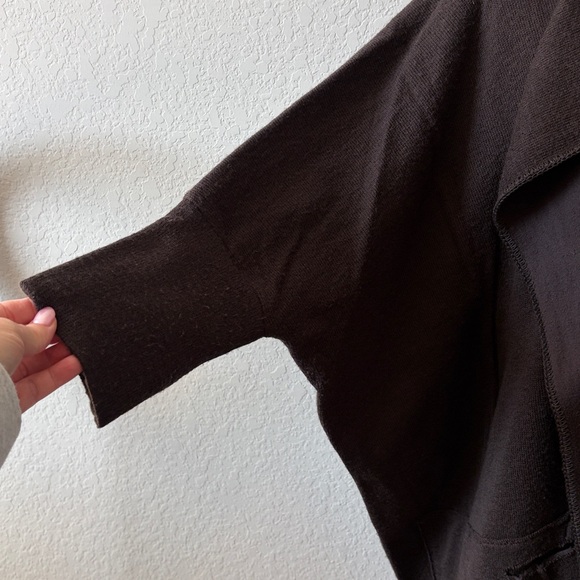 Pete & Greta by Johnny Was Dark Brown Lagenlook Open Front Cardigan Boho Small - Picture 6 of 14